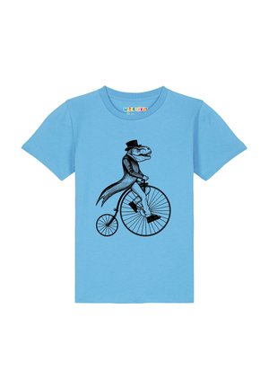 REX AUF FAHRRAD - T-shirt imprimé - aqua blue