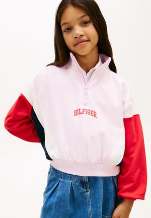 VARSITY HALFZIP - Sweatshirt - red alert/ancient white