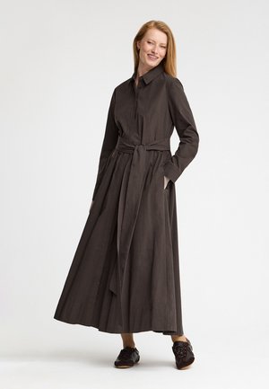 Polo Club, KLEIDER WOMAN GISELE DRESS LONG SLEEVE RELAXED FIT - Blousejurk - dark chocolate