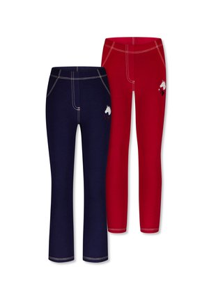 2PACK - Leggings - Trousers - rood-blauw