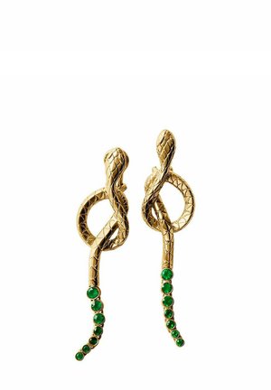 LARGOS CON ÓNIX Y CON FORMA DE SERPIENTE - Pendientes - gold-colored