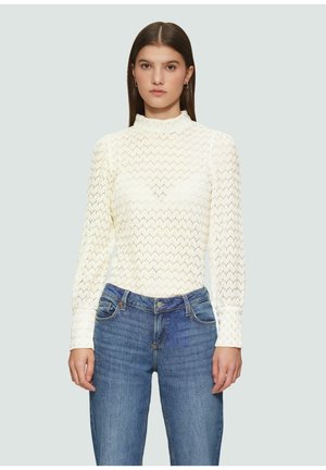 QS TRANSPARENTES MIT STEHKRAGEN - Pullover - beige