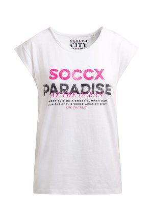 Soccx, SOCCX ÄRMELLOSES SHIRT MIT LOGO PRINTS - T-Shirt print - opticwhite