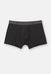 Schwarze Baumwoll-Boxershorts mit einem grauen elastischen Bund, der das "PULL&BEAR"-Logo trägt, entworfen für Komfort und Passform.