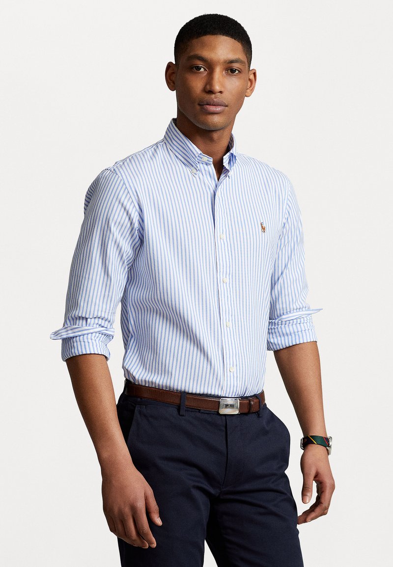 Polo Ralph Lauren CUSTOM FIT STRIPED STRETCH OXFORD SHIRT - Hemd - blue ...