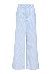 OBJLISA WIDE  - Nadrágok - cloud dancer stripes:cornflower blue