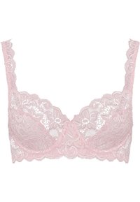 Reggiseno Huit Con Ferretto A Mezza Coppa, Colore Blu Navy, Taglia 1D (coppa D, Giro 30). In Pizzo Svizzero E Rete Trasparente. Spalline Regolabili, Ricamo Floreale.