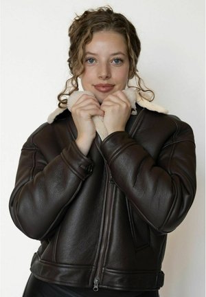 MIKI - Skinnjacka - brown
