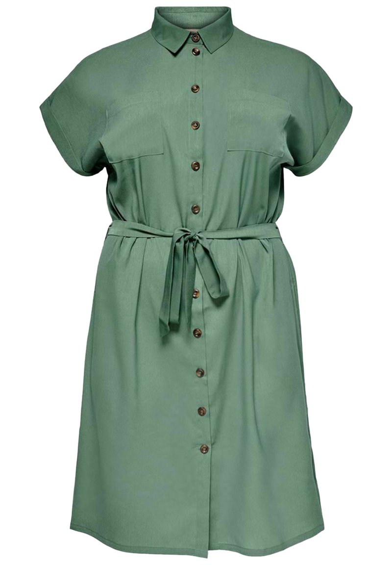 ONLY Carmakoma Blousejurk groen gemêleerd