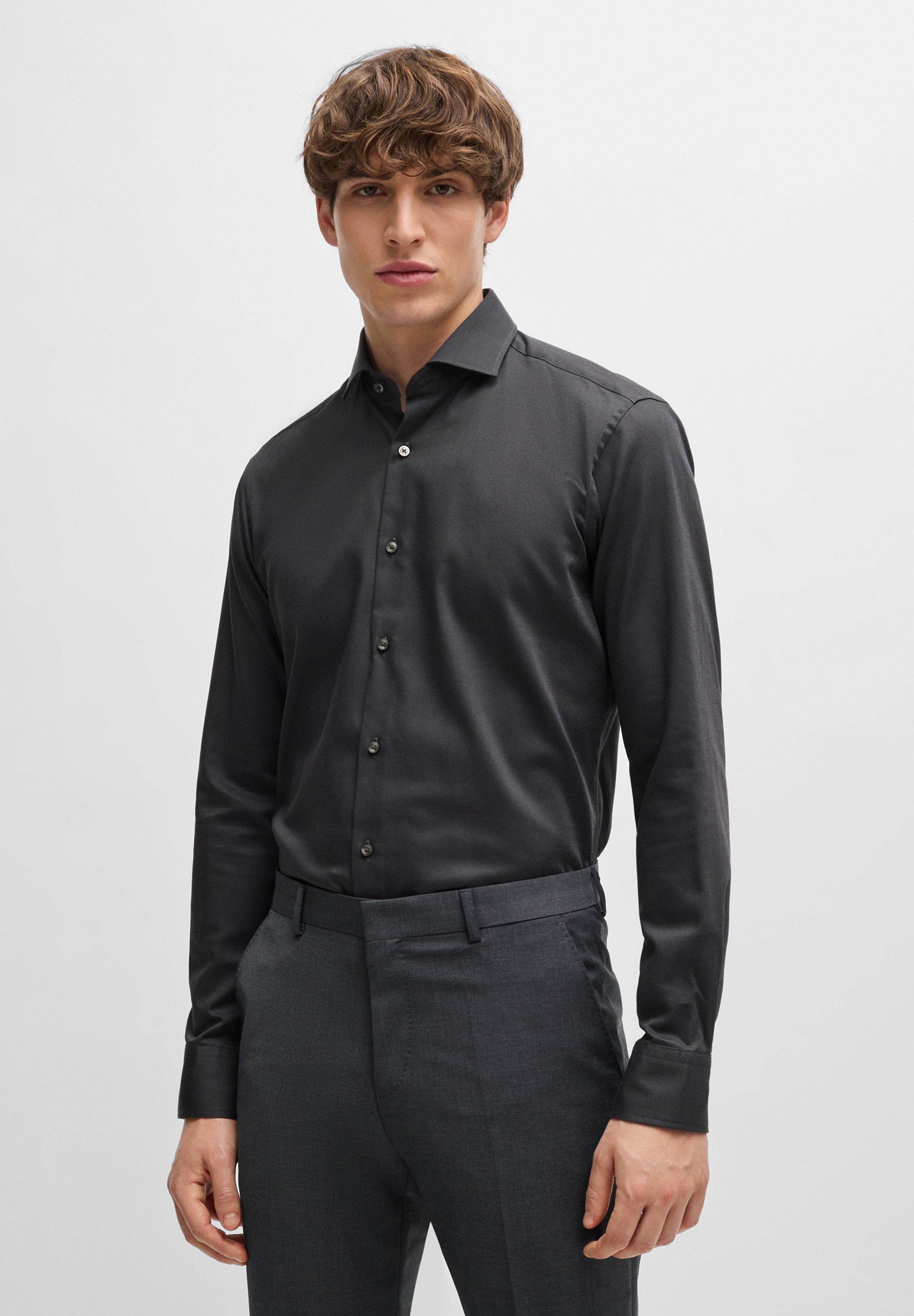 BOSS Camicia Uomo - Tessuto Misto In Cotone E Viscosa, Eleganza E Comfort