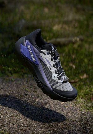 Salomon GENESIS - Trail running shoes - black/white/liberty