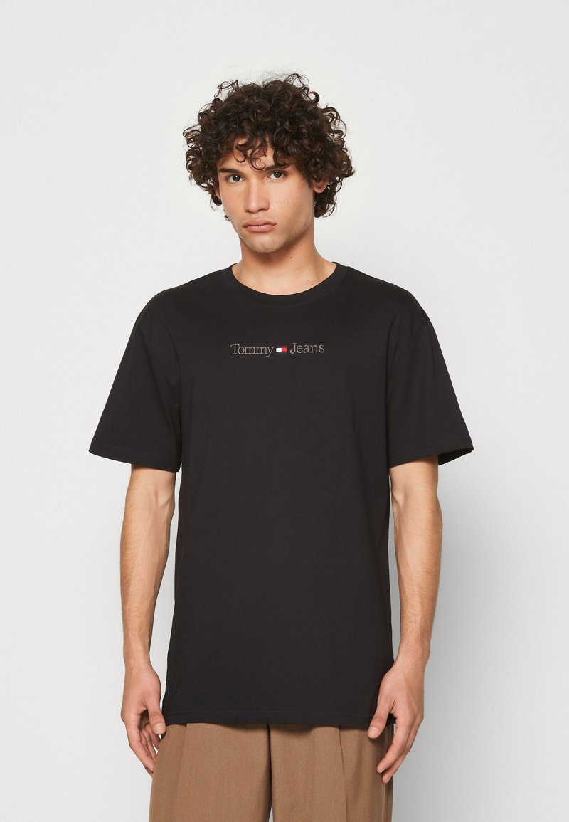 Tommy Jeans Small Text Tee T Shirt Print Black Schwarz Zalando De