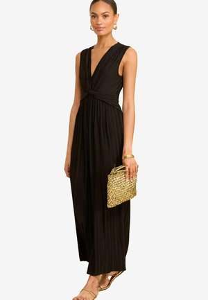 DRAPE TWIST FRONT SLEEVELESS REGULAR FIT - Jerseykleid - black pleated