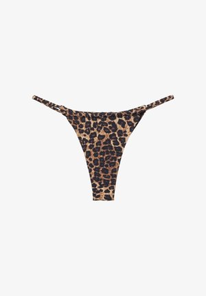 PULL&BEAR, LEOPARD PRINT GATHERED - Bikini-Hose - brown