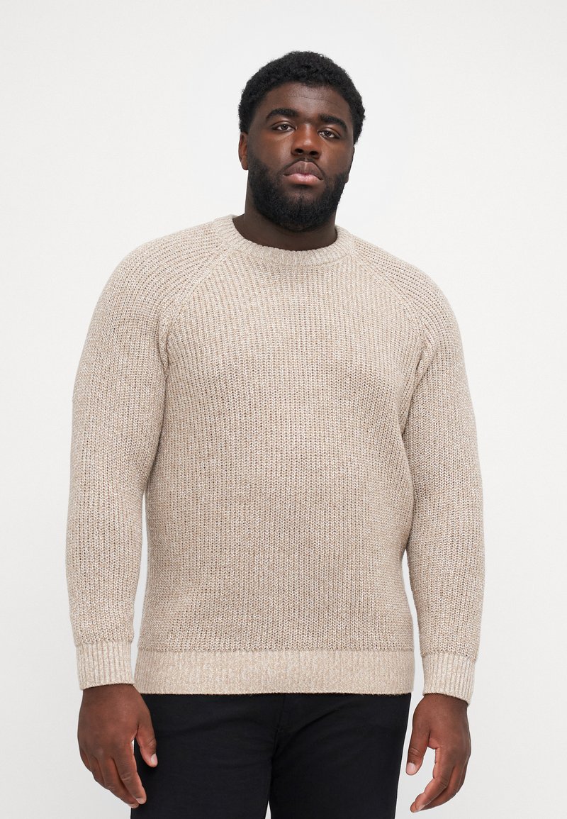Jack & Jones JJJONES CREW NECK - Strickpullover - white/crockery