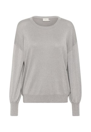 Kaffe KAREGINA O-NECK KNIT GLITTER - Jersey de punto - grey silver metallic
