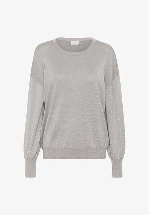 Kaffe KAREGINA O-NECK KNIT GLITTER - Jersey de punto - grey silver metallic
