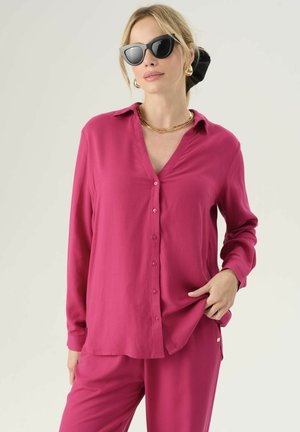 Blúzka so zapínaním na gombíky - pink