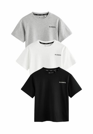 REGULAR FIT - LOGO CREW 3 PACK - Basic T-shirt - black white