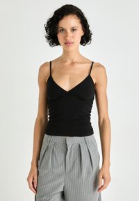 Weekday - V NECK SINGLET - Top - black Thumbnail Image 1