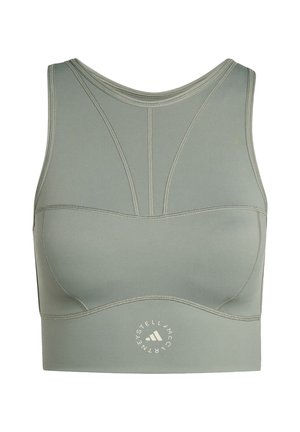 adidas by Stella McCartney TRAINING CROP - Sport-BH mit mittlerer Stützkraft - stone green