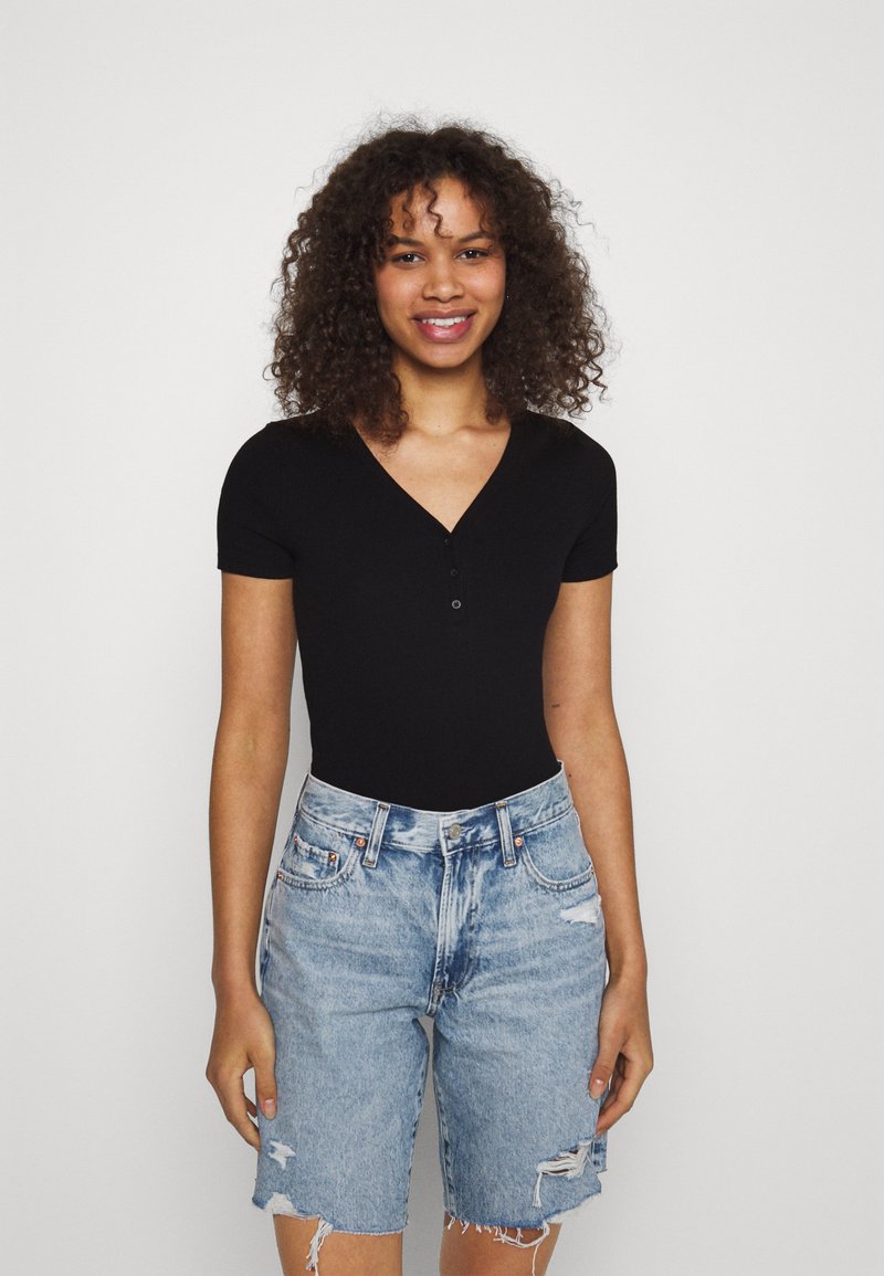 Gap Tall HENLEY Basic Tshirt true black/black Zalando.ie