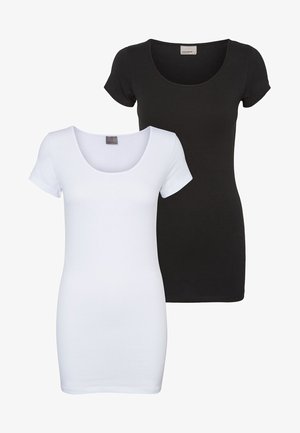 Crne i bijele majice kratkih rukava, s okruglim izrezom i slim fit dizajnom, izrađene od mekog, rastezljivog materijala.