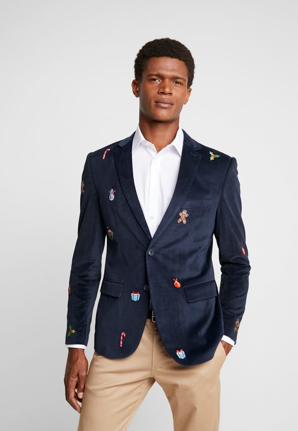 DINNER JACKET CHRISTMAS ICONS NAVY - Sakko