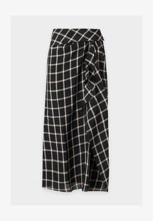 Erdem, CRUSHED WINDOW CHECK DRAPE PENCIL SKIRT - Jupe crayon - black