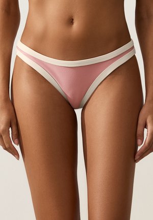 OYSHO, CONTRAST TRIM U-CUT MEDIUM-COVERAGE BIKINI BRIEFS - Bas de bikini - pink
