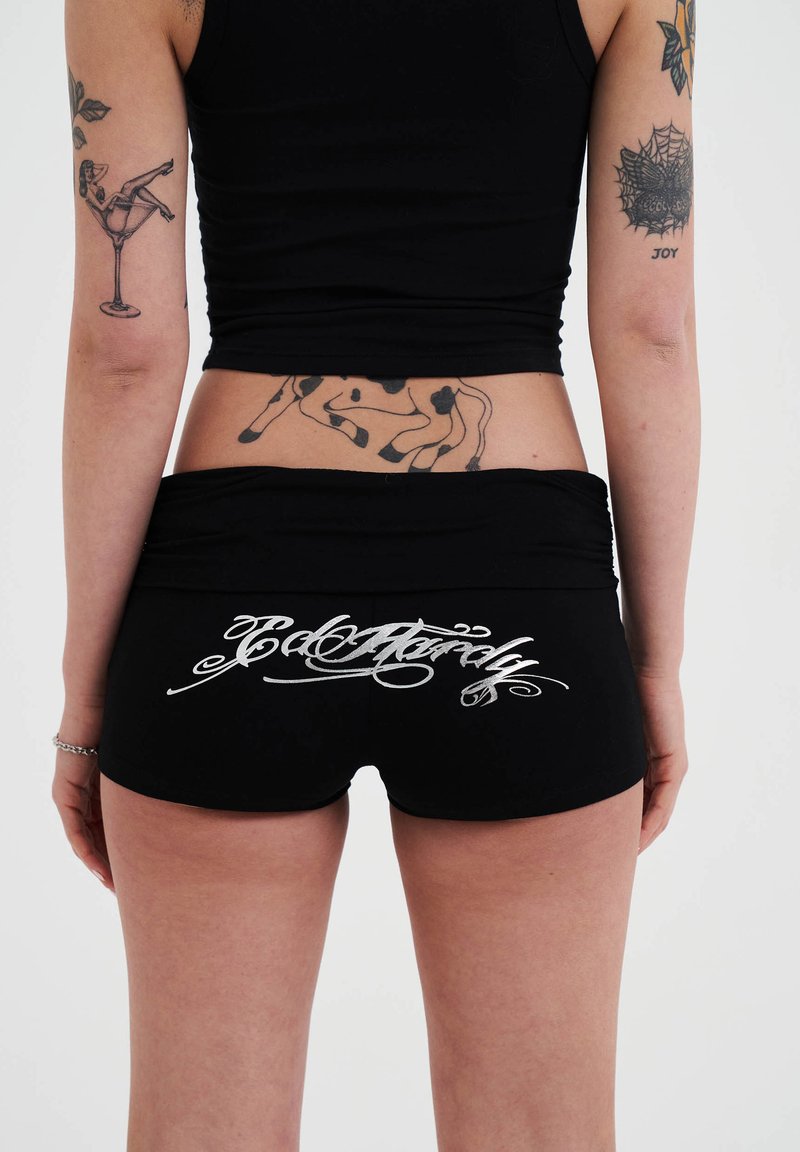 Ed Hardy MINI FOLD OVER - Short - black