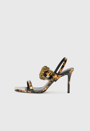 FONDO EMILY - Sandale s visokom petom - black/gold-coloured