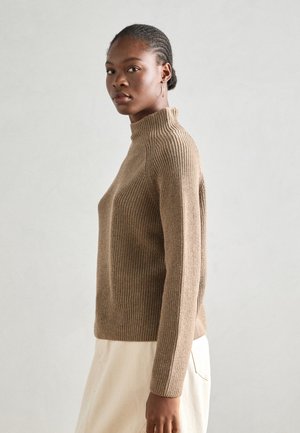 Marc O'Polo LONGSLEEVE STAND UP COLLAR - Jumper - shaded brown melange