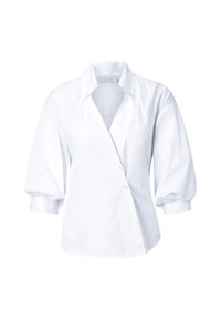 Chemisier Blanc Féminin Avec Dentelle Ajourée - Marque Rich&Royal - Taille M - Style Basique Manches Longues