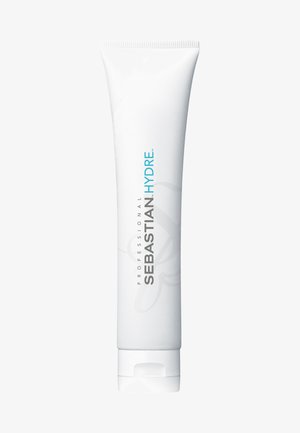 Biała tubka Sebastian Hydre, z gładką teksturą, flip-topem i niebieskim napisem. Projekt jest elegancki i nowoczesny.
