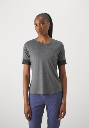 CREW NECK RIDE 365 - Sports T-shirt - black melange/grey melange