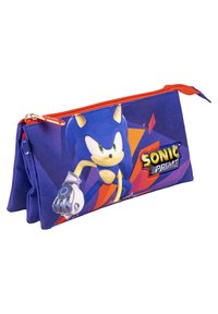 Sonic Prime Federmäppchen Für Kinder – 3 Reißverschluss-Fächer, 22x12x3 Cm, Blau, Robust