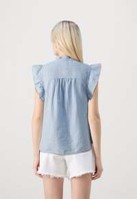 Vero Moda VMINES FRILL - Blouse - blue/white