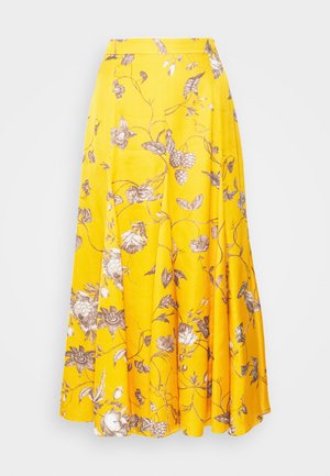 VOLUME MIDI SKIRT - Plooirok - yellow