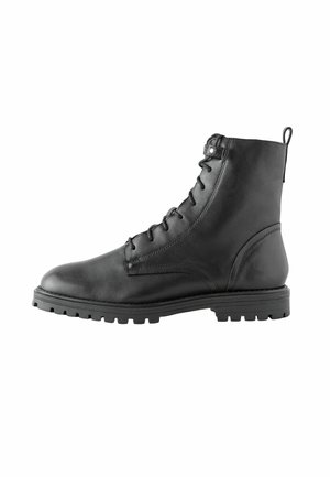 Botine cu platformă - black leather