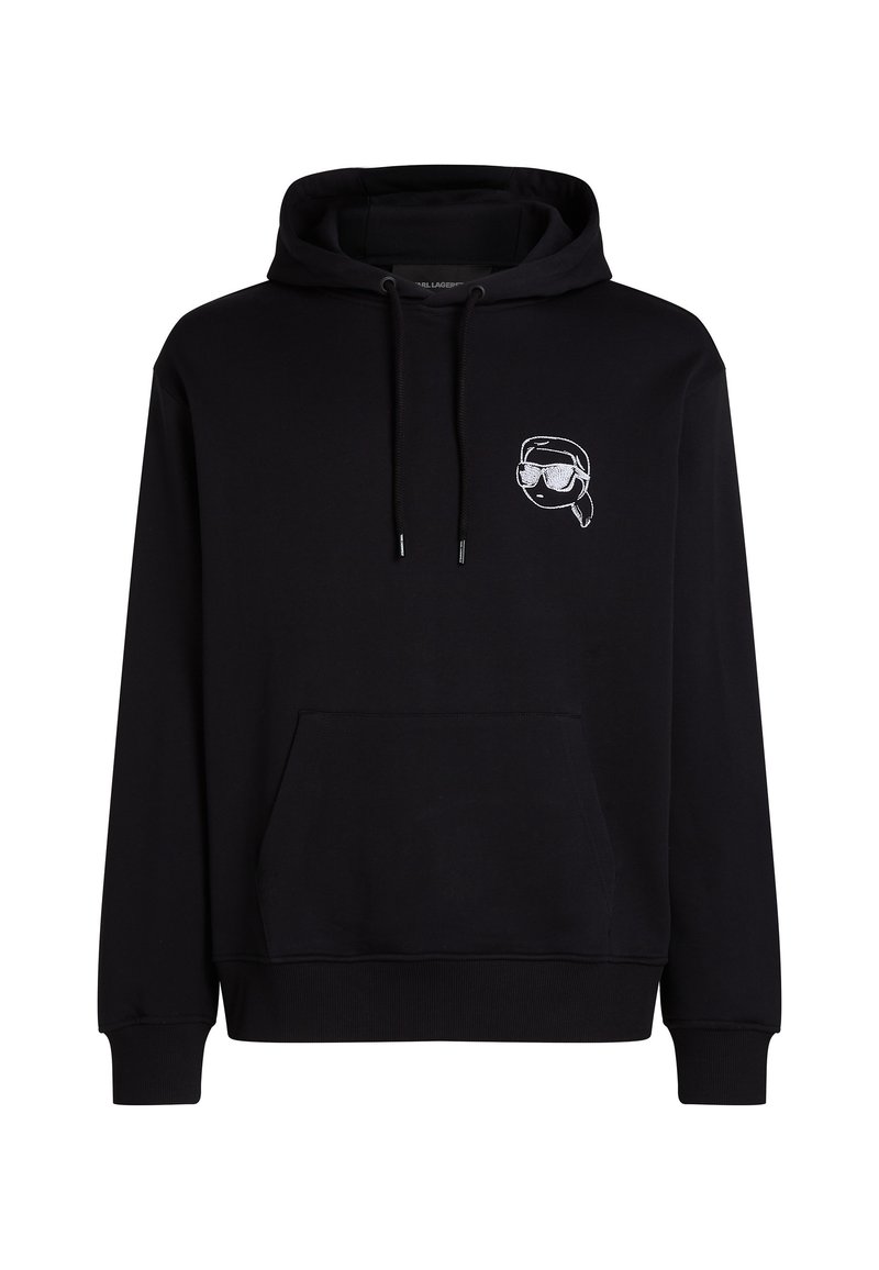 KARL LAGERFELD BIG IKON HOODIE Felpa con cappuccio black/nero