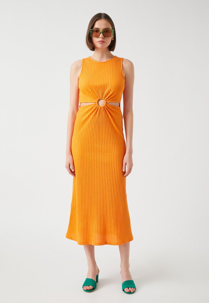 Koton Gebreide jurk oranje Koton Gebreide jurk oranje