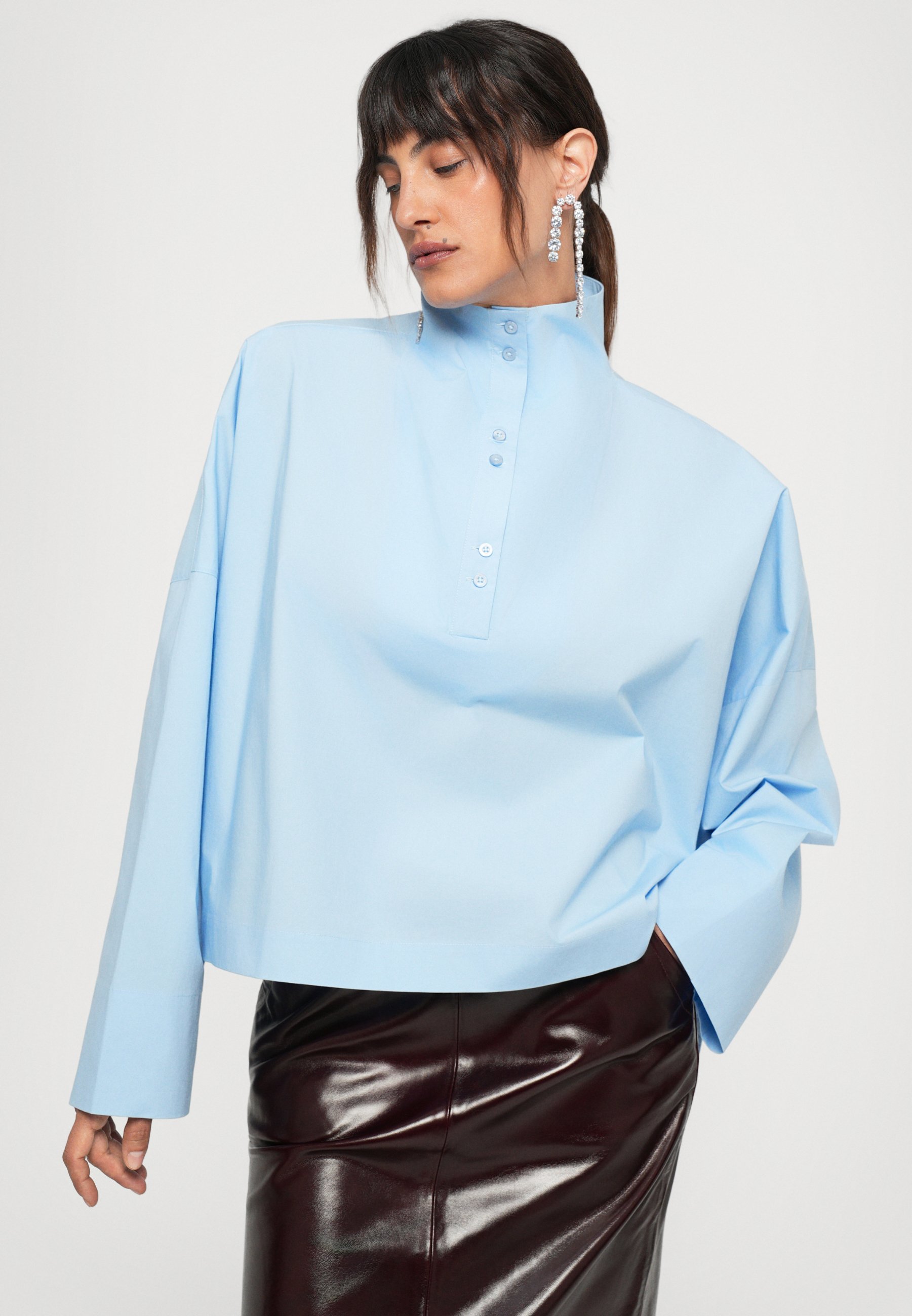 REMAIN HIGH NECK SHIRT - Blouse - cerulean/light blue - Zalando.co.uk