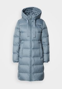 COAT WITH HOOD WELT POCKETS - Pūkinis paltas - slate blue