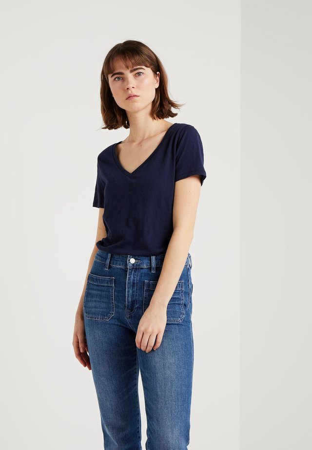 VINTAGE V NECK TEE - T-shirt basic - navy