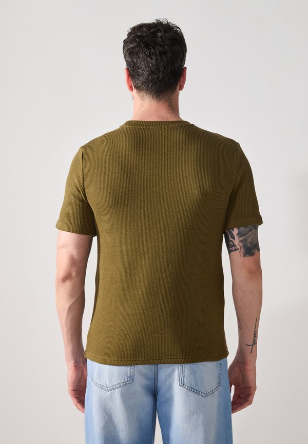 BASIC RIB T-SHIRT - Basic T-shirt - dark olive3