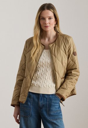 Lauren Ralph Lauren TWILL-TRIM ONION-QUILTED JACKET - Jachetă subțire - birch tan