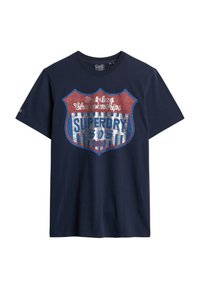 Superdry & Co GASOLINE WORKWEAR  - T-shirt imprimé - eclipse navy