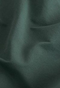 Material de un verde închis, neted, cu o ușoară strălucire. Texturat cu pliuri subtile care indică o caracteristică de finețe și ușurință.