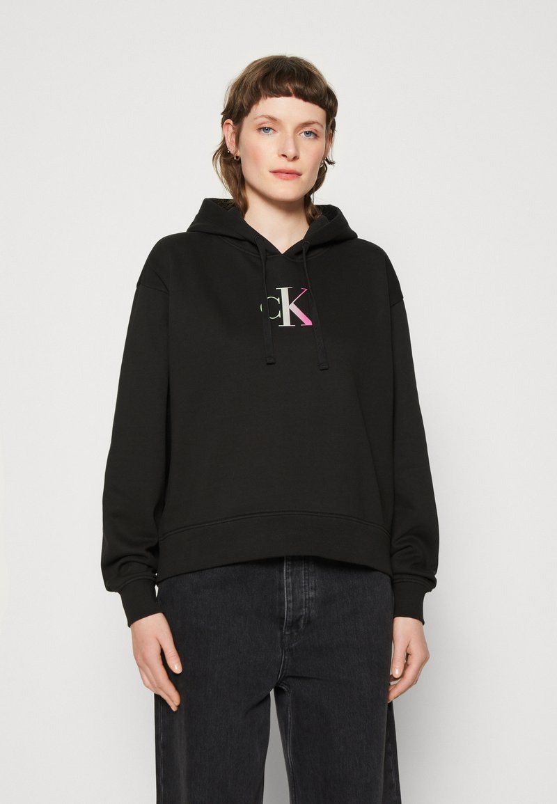 Calvin Klein Jeans felpa con cappuccio e zip nero main image 1